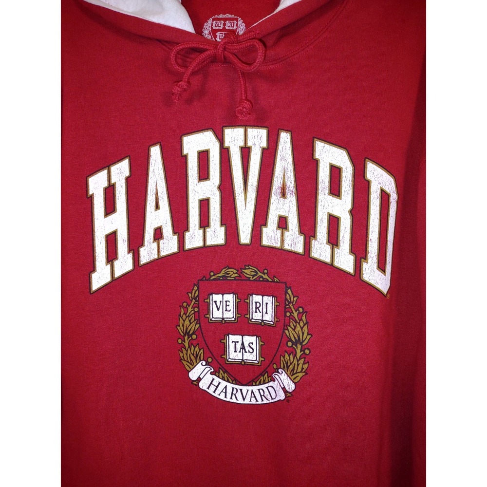 Harvard University Crimson Red White Hoodie Sweatshirt Ivy Collegiate Pullover L - Picture 4 of 7